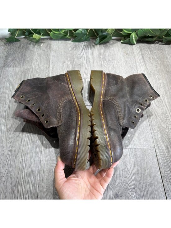 Dr. Martens 8340 England Boots Crazy Horse Brown Lace Up Combat Women Sz 9 US main image 12